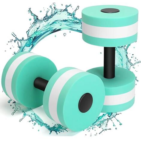 Haltere Aquatique - 2 Pièces - EVA Haute Densité - Pour Exercices en Piscine et Aquagym - Résistant à l'Eau - 30 x 12 x 10 cm (1/5)