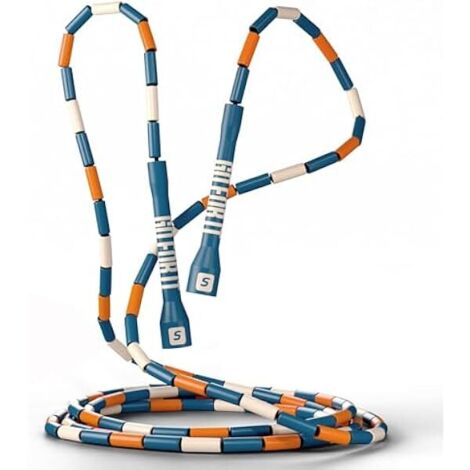 Corde à Sauter Perles - 325 cm - Réglable pour Enfants et Adultes - Pour Cardio, Gym, Maison et Extérieur - 1 Pièce (1/5)