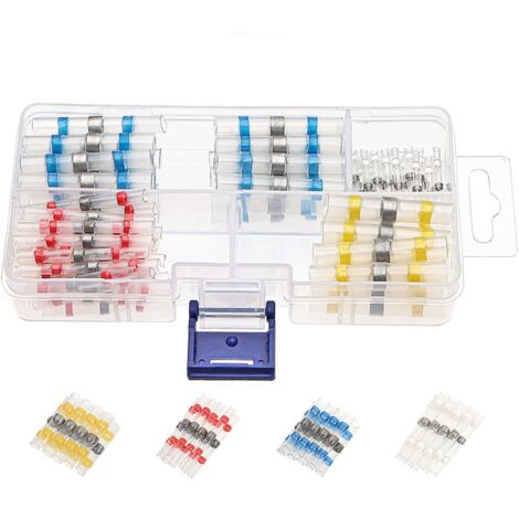 Connecteur de Fil Isolé - Gaine Thermorétractable 3:1 - 26 à 10 AWG - Pour Automobile et Moto - 100 Pièces (1/5)