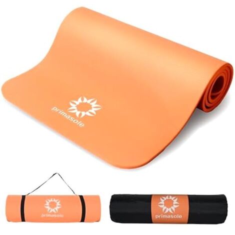 Tapis De Yoga - 10 Mm Épaisseur - Matériau NBR - Surface Texturée Antidérapante - Pour Yoga Pilates Gym Maison - Avec Sacoche Et Sangle - 183 X 61 Cm (1/5)