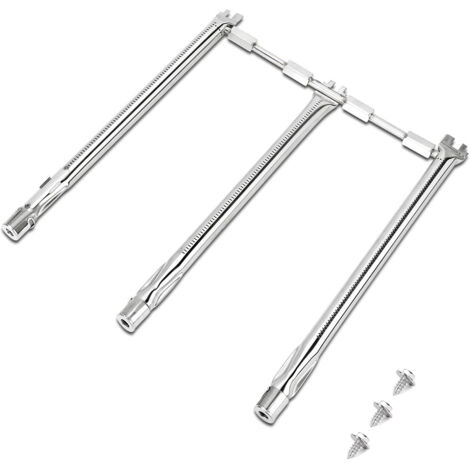 Brûleur - 18 Pouces - Pour Grill Weber Spirit Série 300 et 310 - Acier Inoxydable 304 - 3 Brûleurs Principaux + 1 Brûleur Transversal - 5 Tiges À Arômes (1/5)