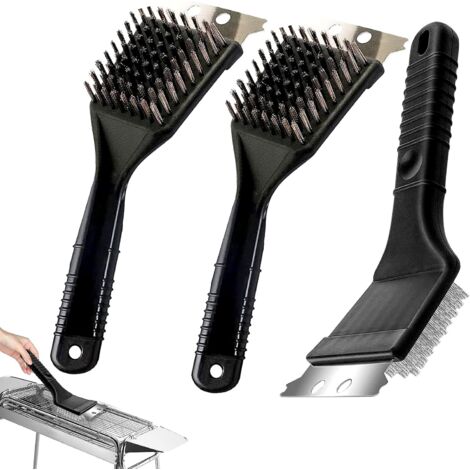 Brosse À Barbecue - Acier Inoxydable - 21 cm - Pour Grill À Charbon Électrique Et Gaz - Lot De 3 (1/5)