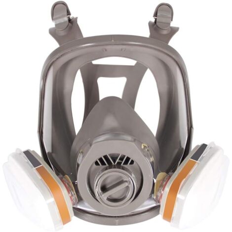Masque Respiratoire Integral - Modèle 6800 - Conception Full Face Avec Joint Etanche En Silicone - Double Raccord Filtre (Baïonnette Et 40 mm) - Pour Peinture Vapeurs Organiques Et Poussieres - 1 Unit (1/5)