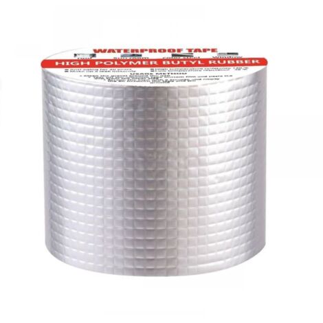 Ruban D Etanchéité Autocollant - Caoutchouc Butyle - Film Aluminium - Pour Toit Fissures Rebord Fenêtre - 10 Cm X 5 M