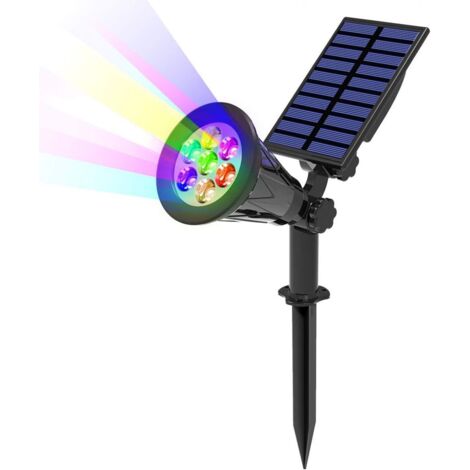 Spot Solaire Extérieur - 7 LED - 320 Lumen - Régulable 180° Panneau Solaire et 90° Tête de Lampe - Étanche IP65 - Pour Jardin Cour Chemin - 1 Pièce (1/5)