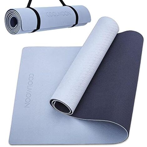 Tapis De Yoga - 183 x 61 cm - Épaisseur 6 mm - Matériau TPE Sans Odeur - Antidérapant Des Deux Côtés - Avec Sangle De Transport - 1 Pièce