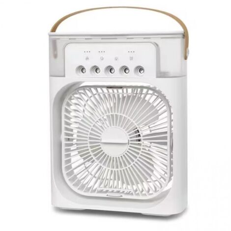 Refroidisseur D'air Portable - 4 En 1 Air Cooler Humidificateur Veilleuse - 600 ml - 3 Vitesses 3 Modes Brume 7 Couleurs LED - USB-C - Pour Bureau Chambre Bureau Extérieur (1/5)
