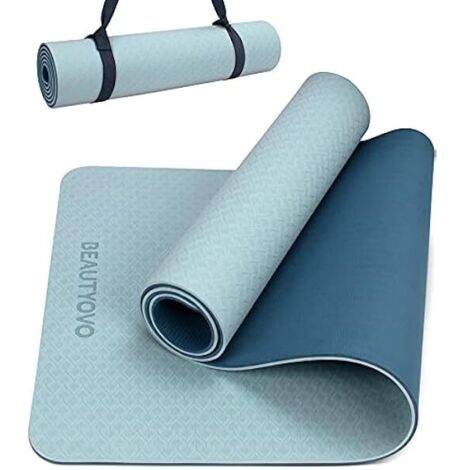Tapis De Yoga - 72 X 24 Pouces - Épaisseur 1 3 Pouces - Matériau TPE Écologique - Antidérapant Double Face - Avec Sangle De Transport - 1 Pièce (1/5)