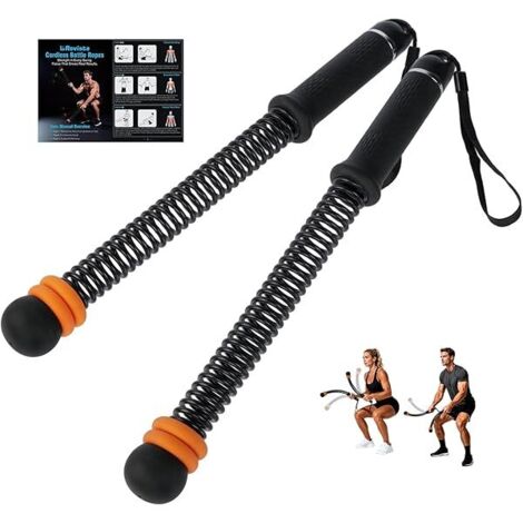 Battle Rope - 1.44 Lb Adjustable Resistance Cordless Training Rope - Home Gym Workout Equipment - 2 Pieces (1/5)