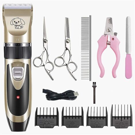 Tondeuse Pour Animaux - Sans Fil Rechargeable - Lame En Céramique Titane - Niveau Sonore 50 dB - Réglage De Coupe 0 8 À 2 0 Mm - 4 Peignes Inclus (3 6 9 12 Mm) - 1 Pièce (1/5)