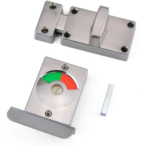 Verrou De Porte De Toilette - Indicateur Rouge Vert - Alliage De Zinc Et Acier Inoxydable - Pour Salle De Bains Publique - 1 Pièce (1/5)