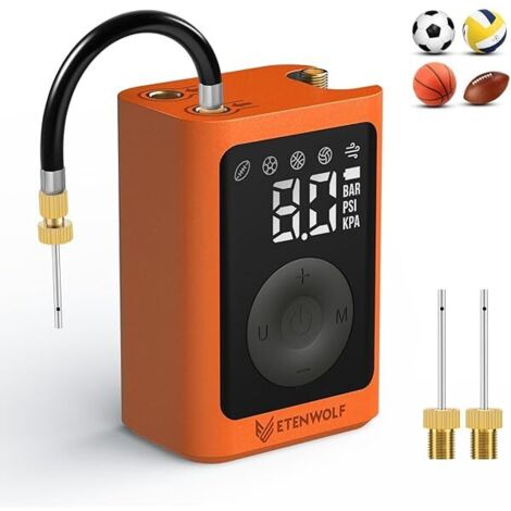Pompe à Balle - Pompe Électrique Rechargeable 3200 mAh - Fonction Gonflage et Dégonflage - Capteur de Pression Précis ±0,3 PSI - Pour Ballons de Basket Ball Football Soccer - 1 Pièce (1/5)
