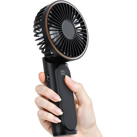 Ventilateur Portable - 6 Vitesses - Écran LCD - Batterie 4000 mAh - Silencieux 20 dB - Pliable 180° - Format Poche - 1 Pièce (1/5)