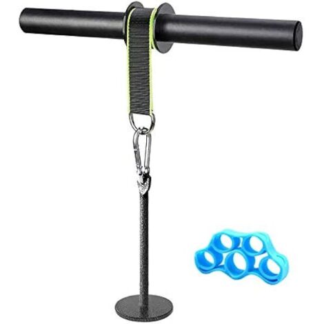 Wrist Roller - Forearm Roller - Steel Handle with EVA Grip - Compatible with 1 Inch Weight Plates - Up to 150 kg - For Home and Gym Use - 1 Piece (1/5)