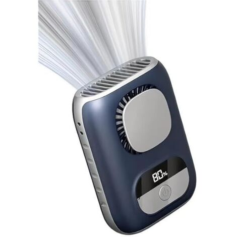 Ventilateur Portatif Rechargeable Ceinture - 5 Vitesses - 10500 Tr/Min - Jusqu'à 12 H d'Autonomie - Affichage Numérique Batterie - Pour Camping Activités Extérieures Chantier - 1 Pièce (1/5)