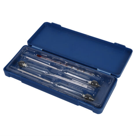 Vinometer - Hydrometer Alcool - 3 Échelles - Avec Thermomètre - Pour Distillation Maison Et Brassage De Bière - Lot De 3
