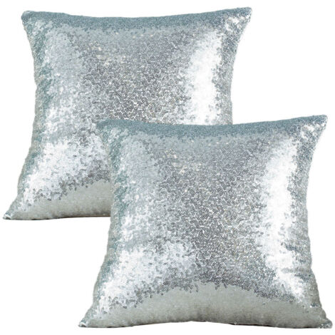 Coussin Décoratif Sequin - Housse de Coussin Sans Garniture - 45 x 45 cm - Pour Canapé Lit Chaise - Lot de 2 (1/5)