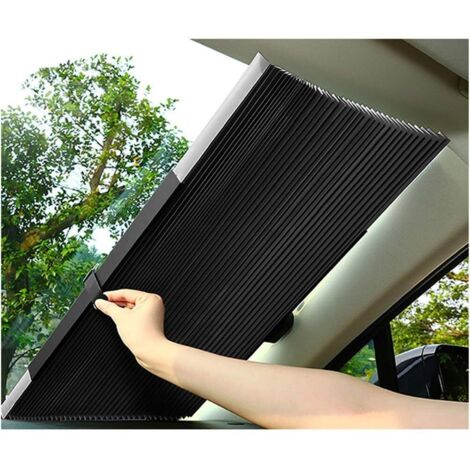 Store Solaire Rétractable Pour Pare-Brise Avant - 46 cm - Fixation Par Ventouse - Protection UV - Pour Voitures Compactes SUV Camions