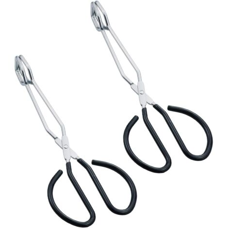 Pinces À Cuisiner En Acier Inoxydable - 25 Cm - Poignées Antidérapantes Noires - Pour Barbecue Et Cuisine - Lot De 2 (1/5)