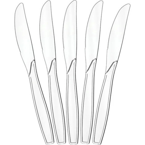 Couteaux En Plastique Jetables - Transparent - Haute Épaisseur - Pour Événements Et Usage Quotidien - Lot De 100 Pièces