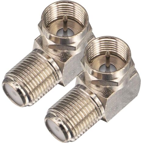 Connecteur Coaxial Angle Droit F Mâle Vers Femelle - Adaptateur RG6 90 Degrés - Pour Câbles Coaxiaux et Plaques Murales - Lot de 2 (1/5)