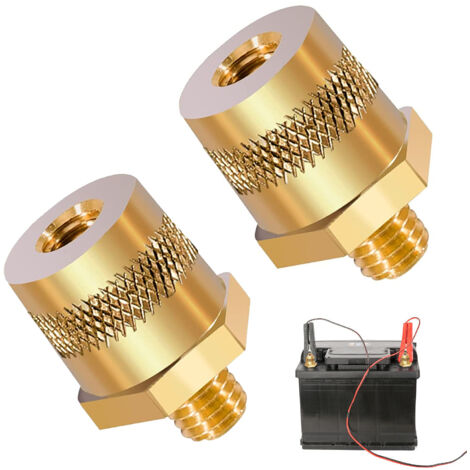 Adaptateur De Pôle De Batterie - Laiton - M6 Filet Extérieur M8 Filet Intérieur - Pour Connexion Batterie Automobile - Lot De 2 (1/5)
