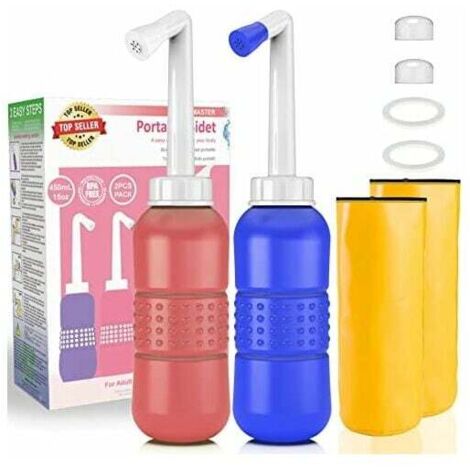 Bottle Perineale - Pulvérisateur Bidet Portable à Bec Incliné - Pour Soins Post-Accouchement et Hygiène Intime - 450 ml - Lot de 2 (1/5)