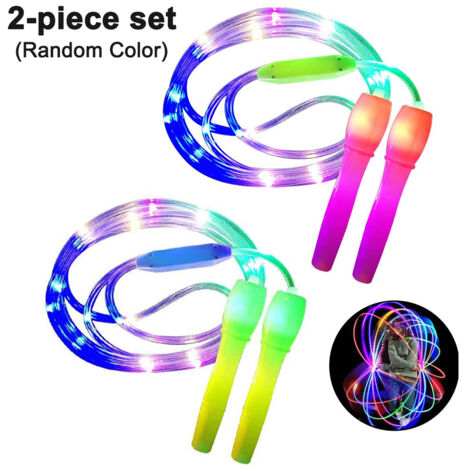 Corde à Sauter LED Réglable - 2,77 M - 3 Modes Lumineux - Pour Enfants À Partir de 7 Ans - Lot de 2