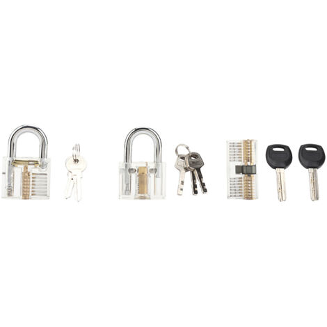 Cadenas Pédagogiques Transparentes - 3 Pièces avec Chambres Ouvertes - Pour Apprentissage du Crochetage et de l’Ouverture par Clé - Kit Pratique (1/5)