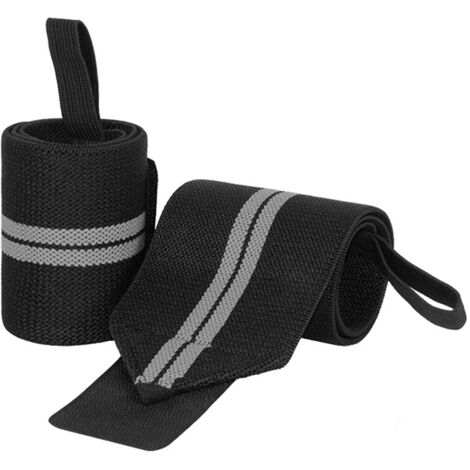 Wrist Wrap - 36 cm x 5 cm - Elastic Cotton Blend with Reinforced Thumb Loop - for Weightlifting Powerlifting Cross Training - Pair (1/5)