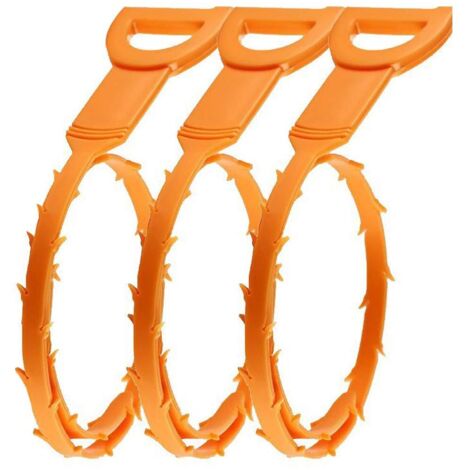 Drain Snake - 25 Inch Flexible Hair Clog Remover for Sink Drain Cleaning - For Bathroom Kitchen Bathtub Washbasin - 3 Pieces (1/5)