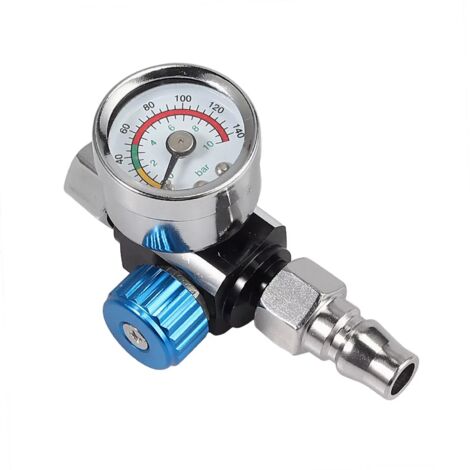Regulateur De Pression Air - Manomètre Intégré - Pour Pistole À Peinture - Filetage 1/4-19 - Plage 0 À 10 Bar - Unité ×1 (1/5)