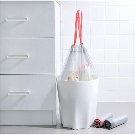 Sac Poubelle Avec Cordon De Fermeture - Hauteur Élevée - Double Épaisseur - Fond Renforcé - Pour Seau À Ordures Cuisine - 30 Pièces (1/5)