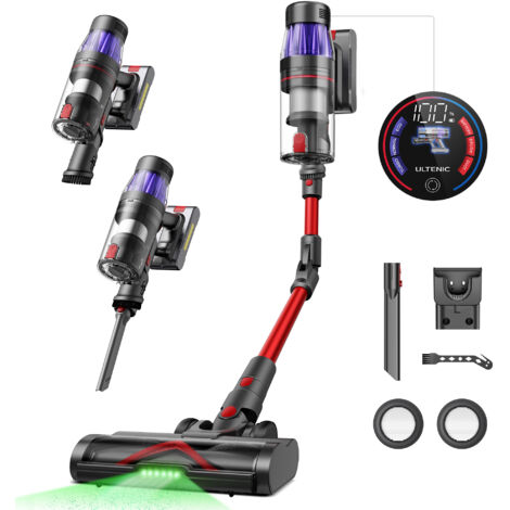 Ultenic Akku-Staubsauger U16 Flex - 55 Minuten Laufzeit - 1,2 Liter - Bürste für Teppich Hartböden Tierhaare - Grau