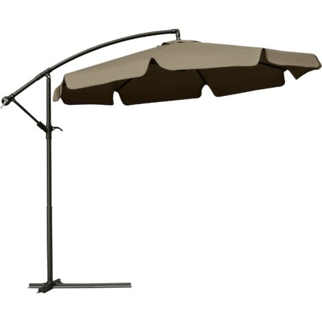 Ombrellone da giardino 2,7x2,7 m, tettuccio regolabile, base a croce,carrucola, inclinazione sfalsata, struttura in metallo e poliestere (1/5)