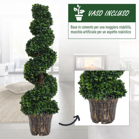 Piante finte a spirale da interno, 120 cm, piante artificiali per interni ed esterni con vasi inclusi, piante finte per casa, ufficio, soggiorno, decorazione del giardino, verde (1/5)