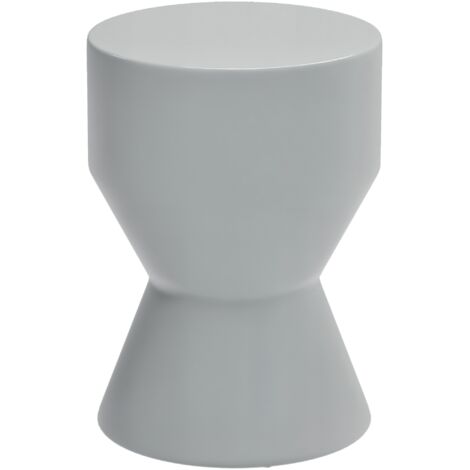 Sgabello da giardino in ceramica, portata massima 120 kg, diametro 33 x 45,5 cm, resistente agli agenti atmosferici, forma a clessidra, colore grigio chiaro.