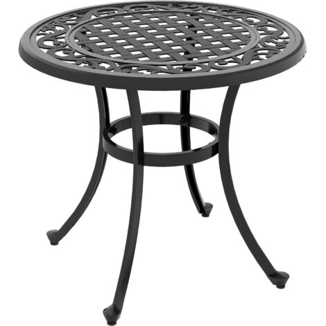 Tavolo da giardino, tavolino da salotto, tavolo da balcone, design vintage, 60 x 60 x 53 cm, nero (1/5)
