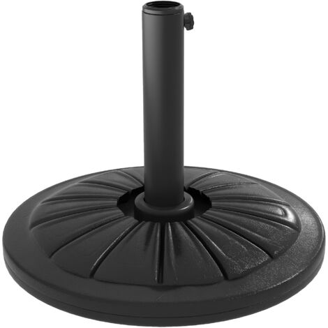Base per ombrellone rotondo Ø43cm, 13kg in cemento, per pali da 32/38/48mm, nera (1/5)