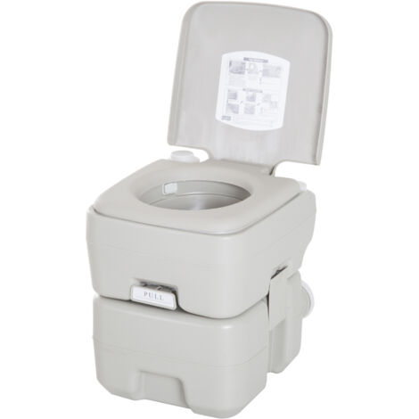 Toilette chimica portatile, bagno mobile, WC da 20 litri con serbatoio dell'acqua residua rimovibile e serbatoio dell'acqua per campeggio, viaggi, anziani, roulotte, barca con portata del serbatoio 14