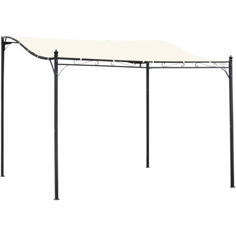 Gazebo/pergola da giardino 3x3 m con tettoia impermeabile color crema (1/5)
