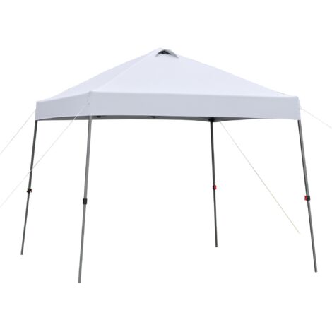 Gazebo pieghevole 3x3 m, tenda da giardino con borsa per il trasporto con ruote, impermeabile, con struttura in acciaio, ideale per feste e campeggio - Bianco (1/5)