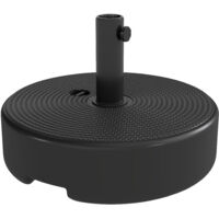 Base per ombrellone da esterno. Riempibile fino a 19 kg con sabbia o 15 kg con acqua, Ø 45 x 30,5 cm, nera.