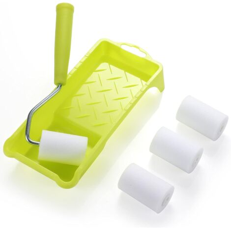 5.08 cm paint roller, high-density foam roller with frame, tray, mini paint roller replacement pack, small sponge roller painting supplies, suitable for small DIY stencil projects (6-pack) (1/4)