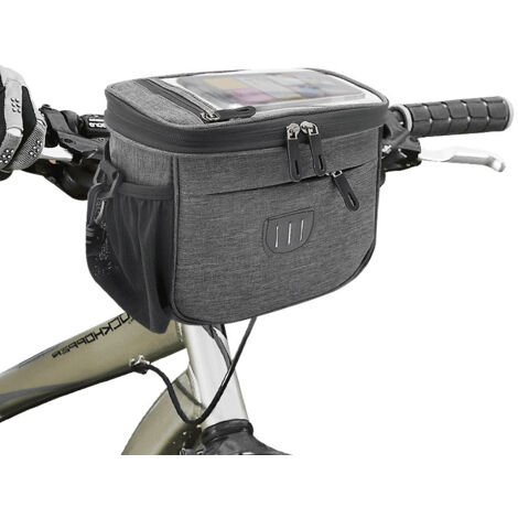 6-liter bicycle handlebar bag, waterproof front bicycle bag, large capacity bicycle basket with phone holder, bicycle bag (1/5)