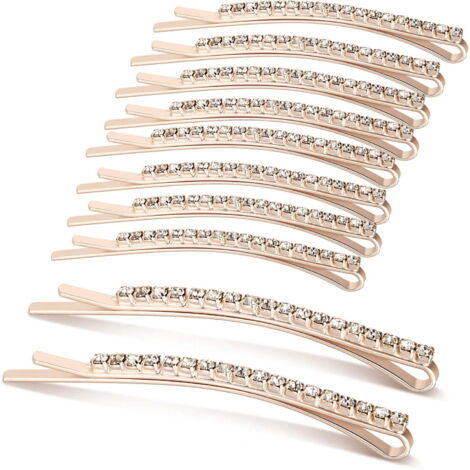10 Rhinestone Hair Clips, Crystal Hair Clips, Hairpins, Sparkling Hairstyles, Women's and Girls' Decorative Accessories (1/5)