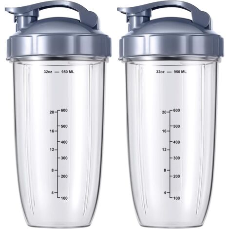 2 Replacement Blender Accessories - Includes 2 Portable Flip Lids - Replacement Blender Cup - Blender Accessories - Compatible with NutriBullet 600W/900W Blenders (1/5)