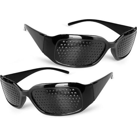 Hidden Glasses - Pinhole Glasses - Piercing Glasses - Casual Glasses - Foldable Frame Pinhole Glasses - Type A - Black (1/3)