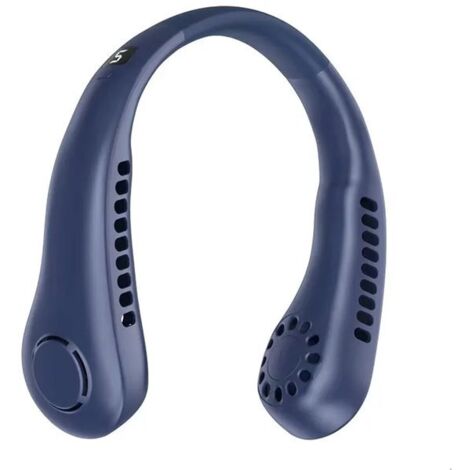 Fan - Portable Neck Fan - Bladeless Turbine Design - With Display Screen - USB Rechargeable Hands-Free Fan - Lightweight and Quiet - 5 Wind Speeds with LED Light - Suitable for Cycling, Home Use, and (1/5)