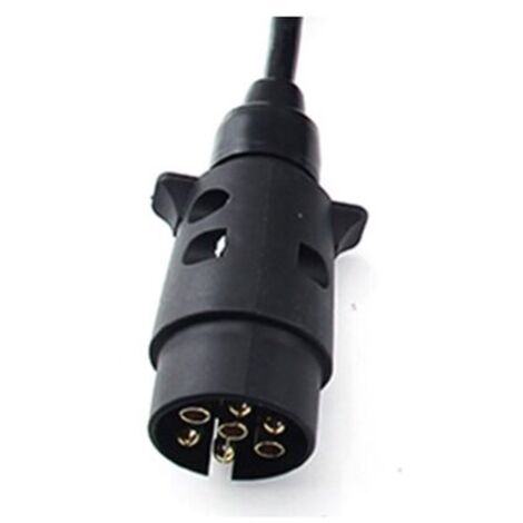 7-pin 2-meter trailer plug spring cable trailer truck panel lighting extension cable, black (1/2)